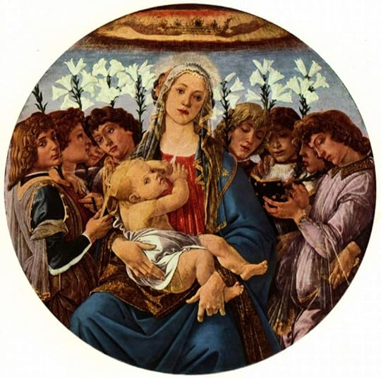 Sandro Botticelli: Madonna mit acht singenden Engeln (Berliner Madonna), Tondo, 1477