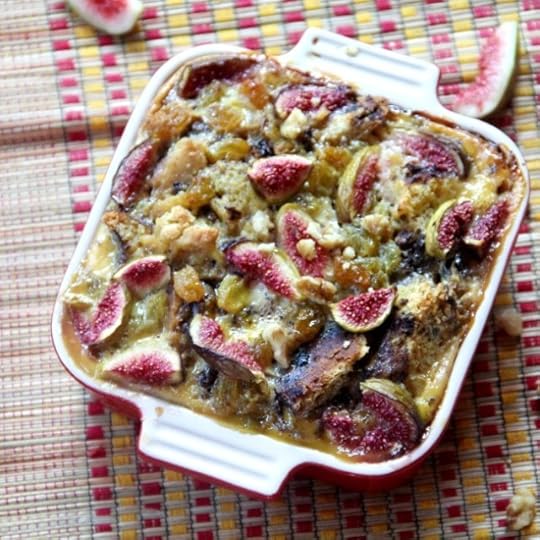 Bread Pudding with Figs, Walnuts and Honey