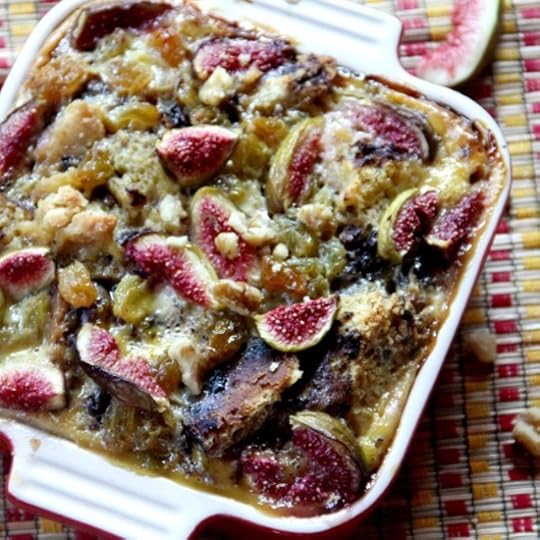 Bread Pudding with Figs, Walnuts and Honey