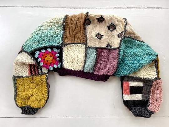 Swatch Shrug | Patchwork knit and crochet Shrug 