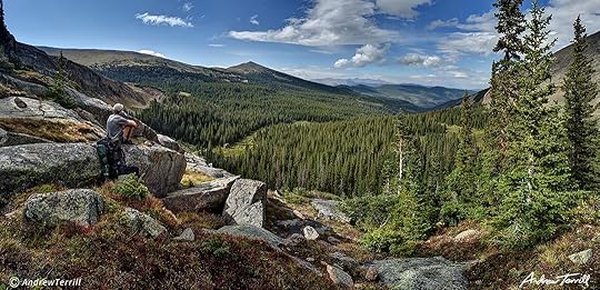 hiker sitting in mount evans wilderness colorado