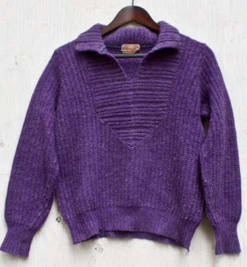 kitten 1960s purple sweater