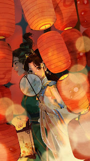 Suzhen and Xiaoqing attend a lantern festival together