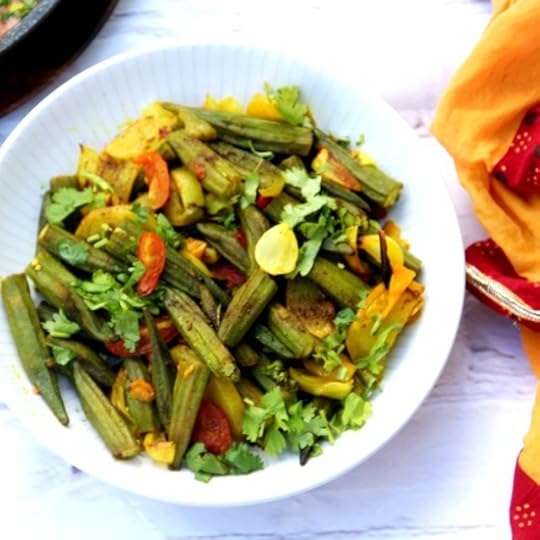 Bhindi or Okra Jhalferazi – Stir Fried Crisp Okra with Potatoes