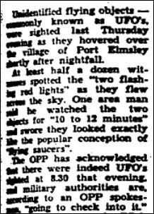 UFO OPP sightings