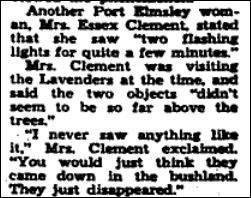 Mrs. Essex Clement UFO