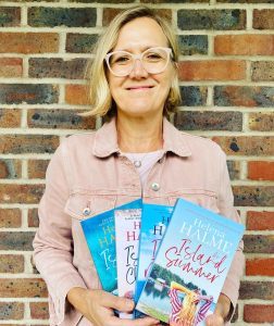 photo of Helena Halme with some of her books