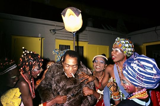 Bernard Matussiere, Fela Kuti with the queens, Stratford, London, 1983
