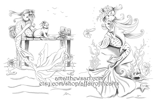 Cute Mermaid Coloring Pages with their darling friends - a baby seal and a baby vaquita!