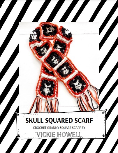 Shop the Skull Squared Scarf Crochet Granny Scarf Pattern by Vickie Howell