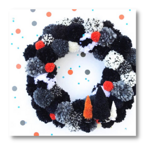 Make Vickie's Halloween Pom Pom Wreath