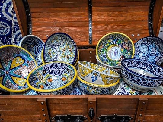 Talavera pottery made by Mexican artisans