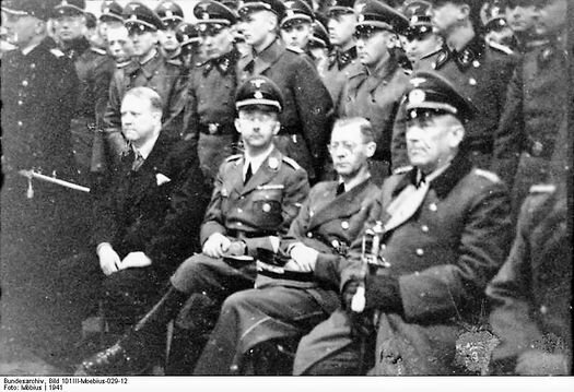 The culprits from left to right: Quisling, Himmler, Terboven and Von Falkenhorst