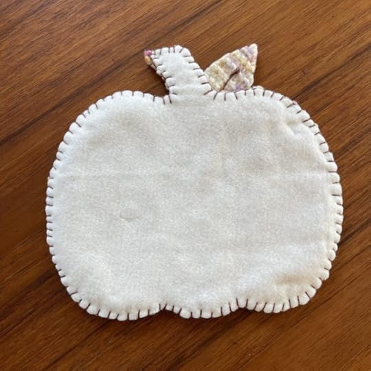 Felted Pumpkin Hot Pad: back with felt.