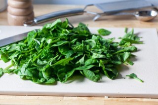 roughly chopped baby spinach