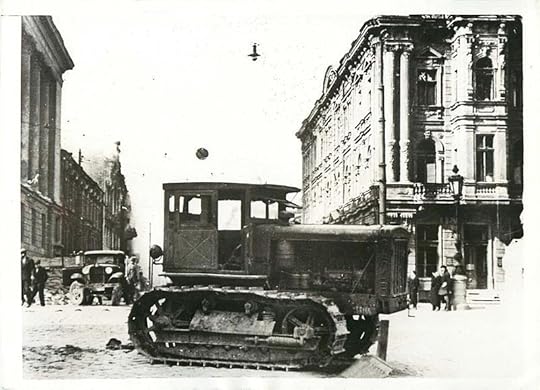 Odessa soon after capture by Germans; abandoned Soviet vehicles and barricades, October 1941 (public domain via Wikipedia)