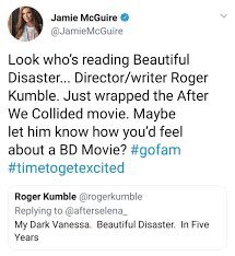 a tweet from Jamie McGuire, text in post body