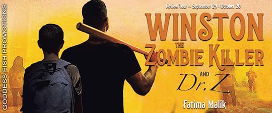 Goddess Fish book tour banner for Winston the Zombie Killer and Dr. Z