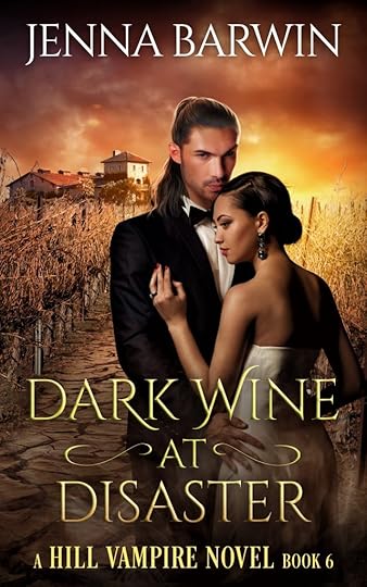Cover image for Dark Wine at Disaster. Man and woman in formal attire against a drought-stricken vineyard
