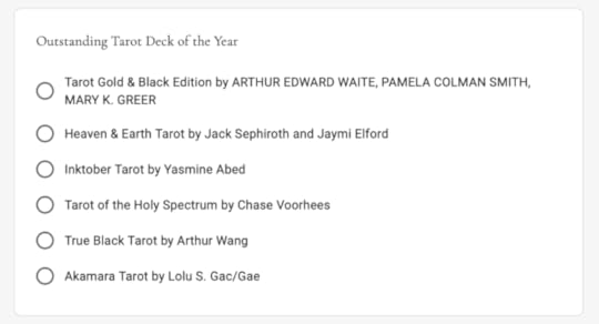 The Witchies 2021 Outstanding deck of the Year featuring the Heaven & Earth Tarot by Jack Sephiroth and me