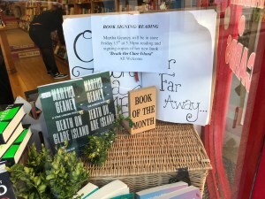 Window display of my book Death on Clare Island in the Castle Book Shop