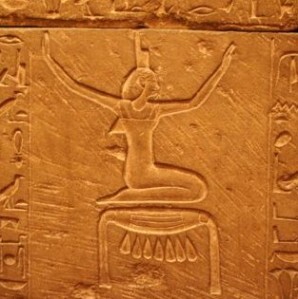 Isis wearing the symbol of Her name on Her head