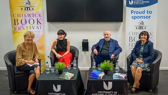 Ealing Fiction Panel - Host Lisa Evans, Nicola Rayner, Robin Duval, Saz Vora. Photograph credit Chiswick Book Festival