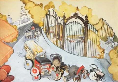 Zelda Fitzgerald's watercolor of the pantheon & luxembourg gardens