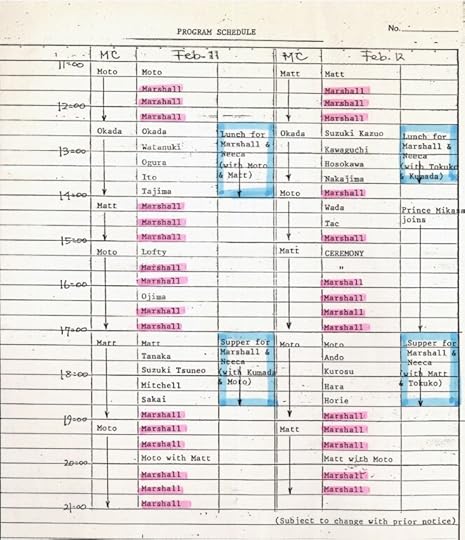 Calling schedule in Japan - International