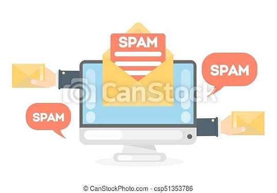 Spam concept illustration. hacking or advertising emails on computer. | CanStock