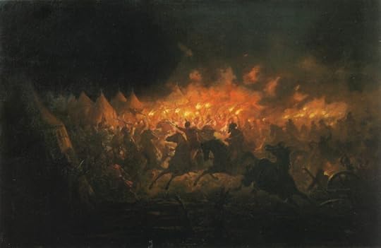 The Battle with Torches by Theodor Aman. A painting of Vlad’s infamous Night Attack at Târgoviște