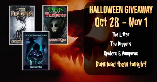 Promo for Halloween giveaway - The Diggers - Spiders and Vampires - The Litter - free Oct 28 - Nov 1 2021