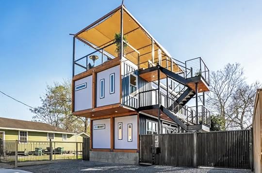 shipping container with rooftop patio houston airbnbs