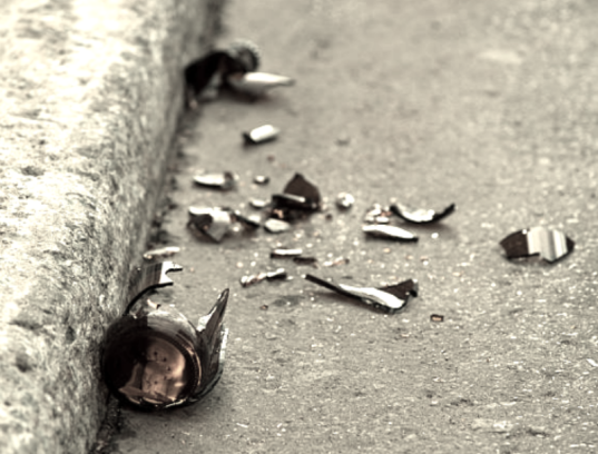 broken bottles