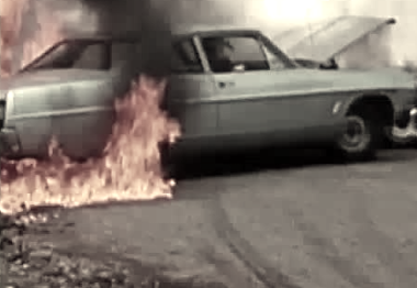 car on fire