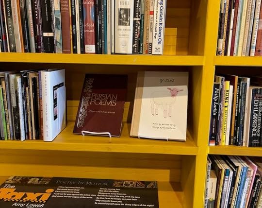 Poetry barn shelf close-up