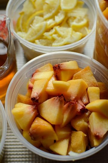 Close up on the peaches.