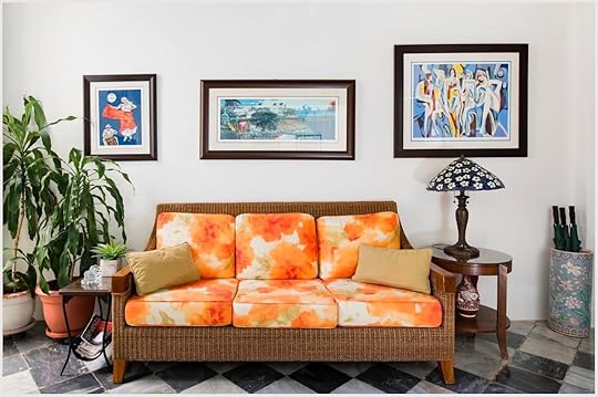 Living room in charming Spanish House one of the best Airbnbs in Puerto Rico