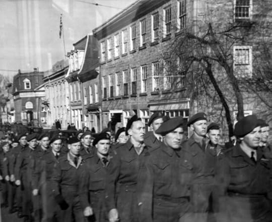 Soldiers marching down Gore St