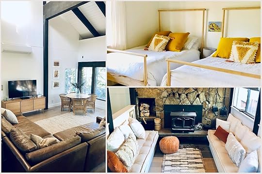 Collage of photos of one of the best airbnb yosemite rentals