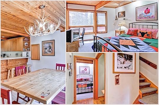 Collage of photos of one of the best airbnb yosemite rentals