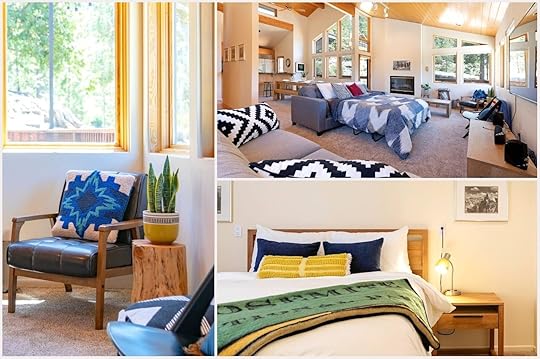 Collage of photos of one of the best airbnb yosemite rentals