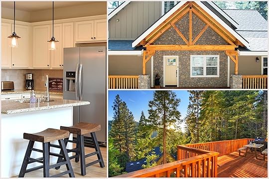 Collage of photos of one of the best airbnb yosemite rentals