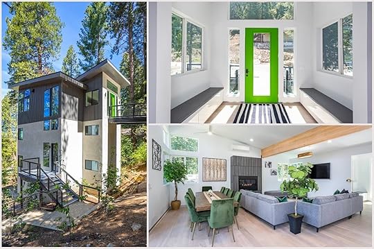 Collage of photos of one of the best airbnb yosemite rentals