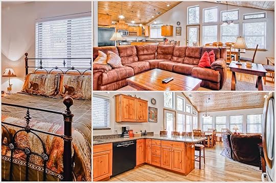 Collage of photos of one of the best airbnb yosemite rentals