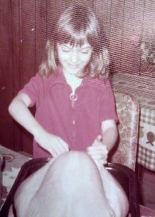Kathleen Flinn as kid stuffing a turkey_edited
