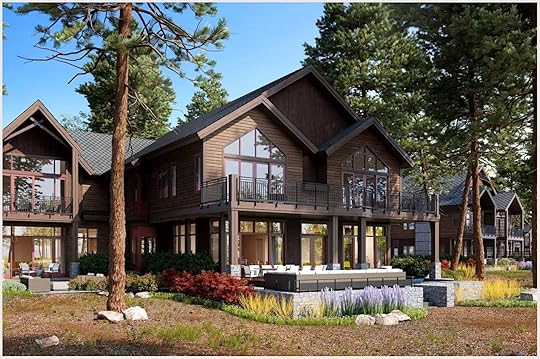 The exterior of Edgewood Tahoe Resort has a small garden and a large patio space