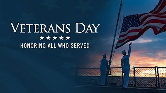 May be an image of 2 people, people standing and text that says 'VETERANS DAY HONORING ALL WHO SERVED'