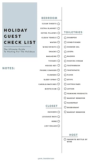 Emily Henderson Hostess Holiday Check List Blue Blog