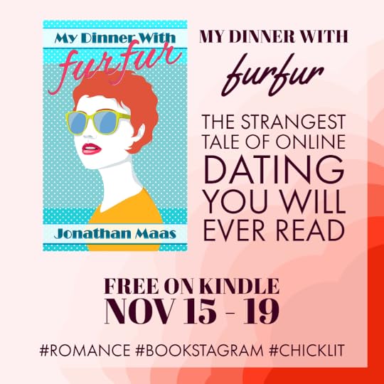 Promo pic for launch and giveaway of My Dinner With furfur - free on Kindle Nov 15 - 19, 2021